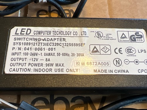 LED Power Supply Adapter DC 12V 8A Transformer 96W - 100V To 240V Input - Picture 4 of 5