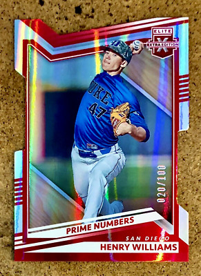 2022 Elite Extra Edition Prime Numbers A Red Die-Cut Henry Williams #91 020/100