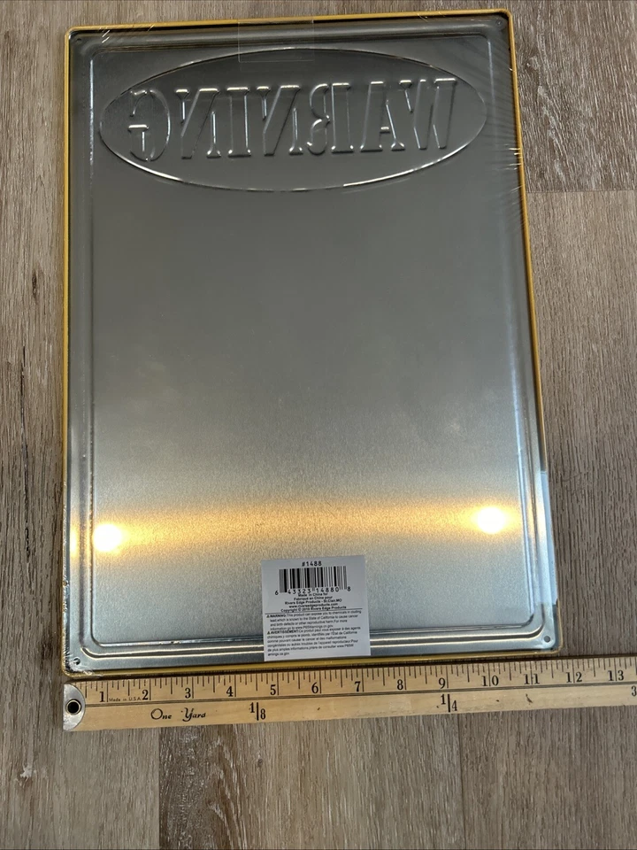 Letrero de hojalata Rivers Edge Products, 17" x 12" resistente a la intemperie arte de pared advertencia cebo Foto 2 de 3