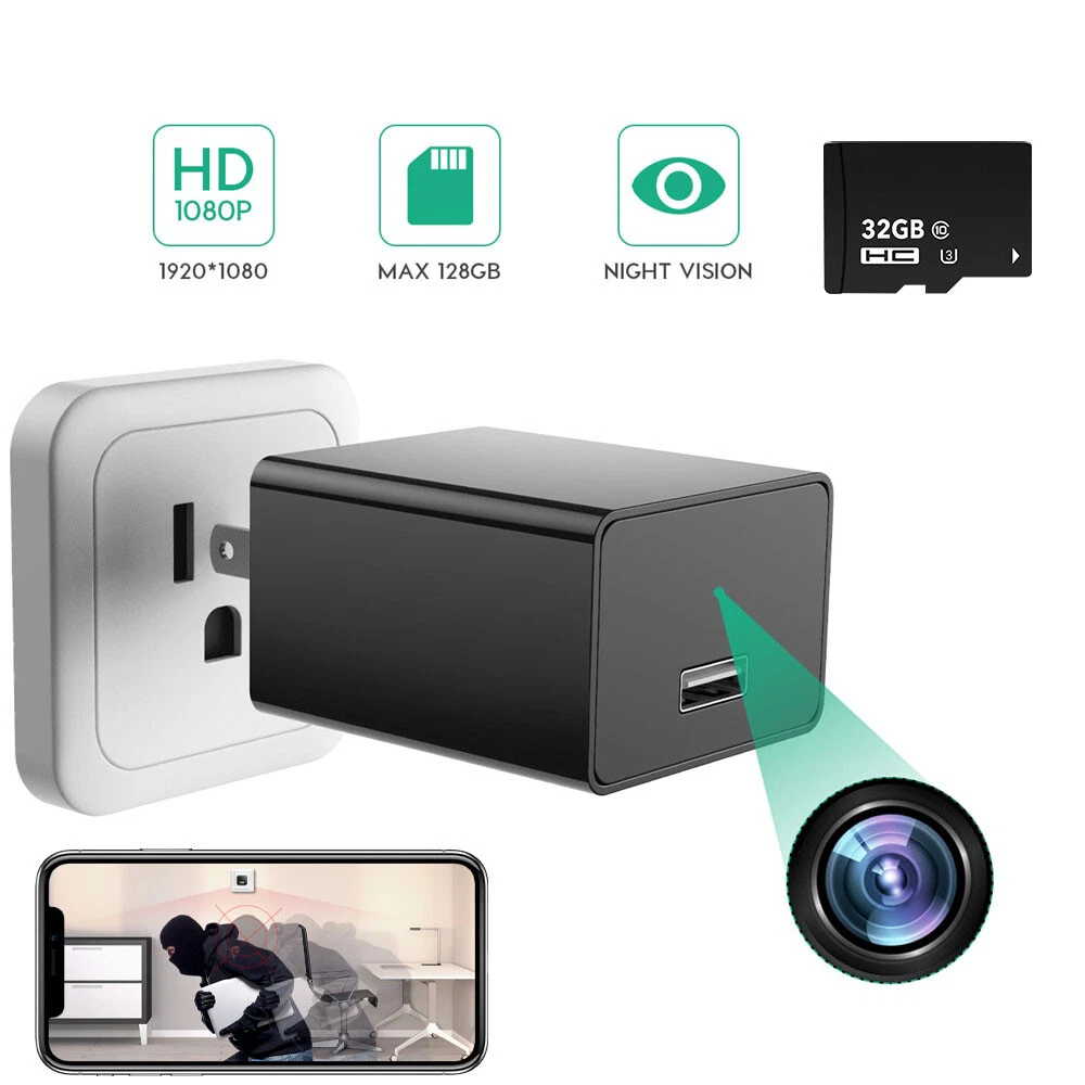 USB Camara Oculta WiFi Espia Inalambrica De Seguridad 1080P HD Para Casa  Carro 