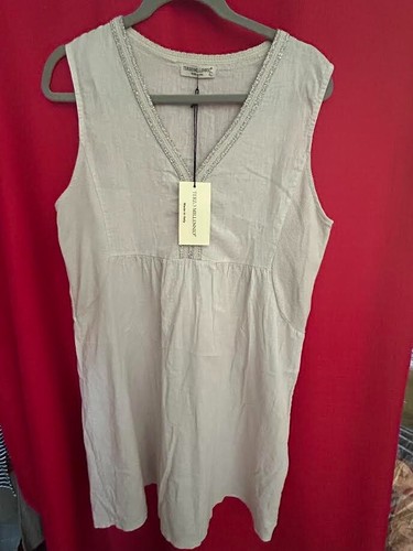 Terzo Millennio Women’s LARGE Linen/Cotton Dress Beige Neutral Made In Italy