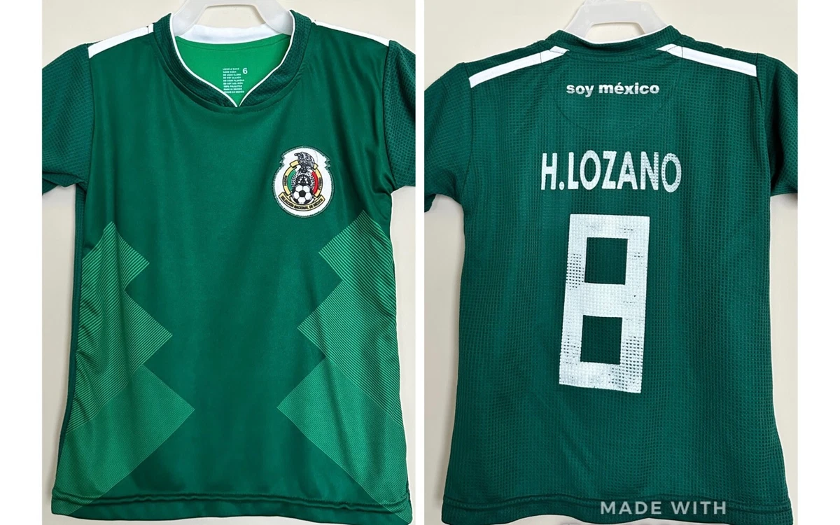 Mexico No8 H.Lozano Home Kid Soccer Country Jersey