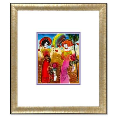 Moshe Leider, Framed Original Mixed Media Watercolor Painting, Hand Signed