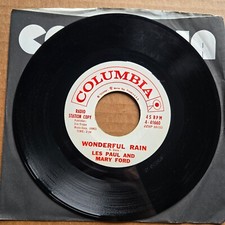 LES PAUL AND MARY FORD Wonderful Rain/Take A Warning DJ PROMO 45 7" Record Vinyl