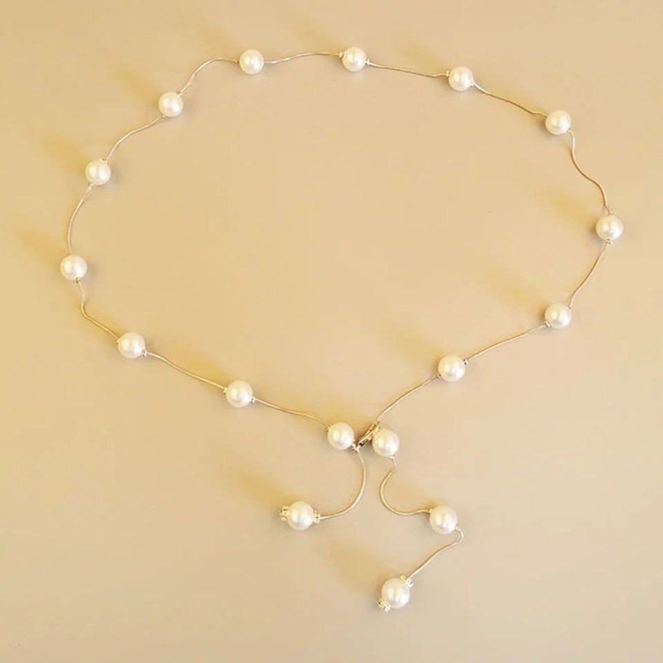 Faux Pearl Waist Jewelry Accessory Elegant Chain with Adjustable
