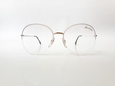 Aerobic Eyeglasses women white oversize metal half rim vintage 80s NOS
