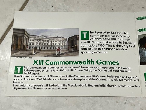 1986 £2 Commonwealth Games Commemorative £2 Coin Pack - Picture 3 of 9
