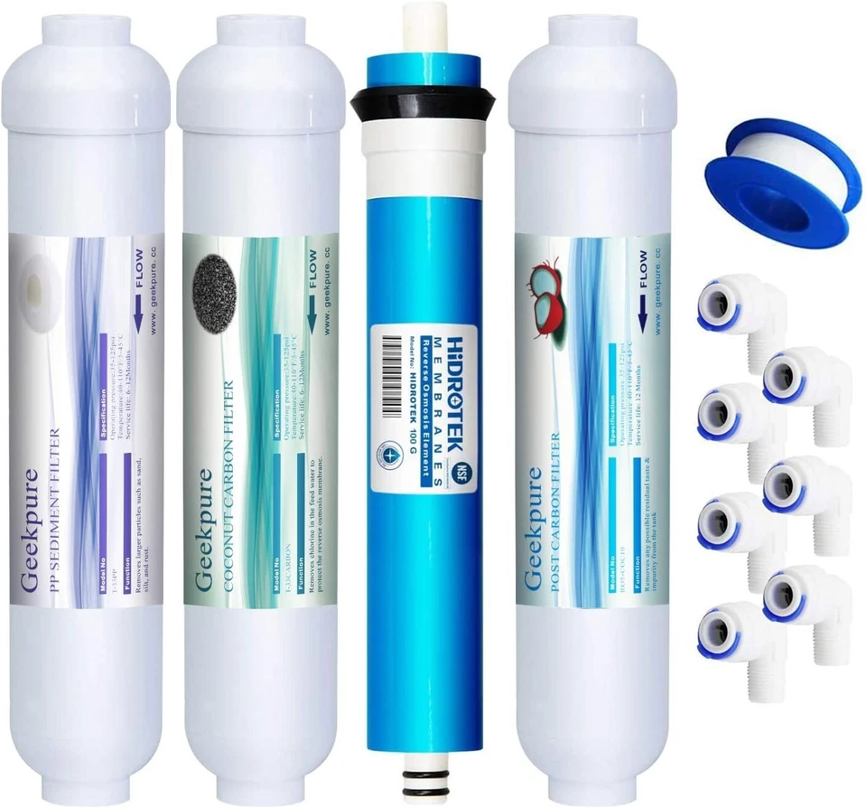 Filtro Acqua Osmosi Inversa Sistema Osmosi Inversa 4 Stadi Geekpure - 100GPD Per Acquario E Laboratorio Sistema Acqua Ultrapura - Foto 6