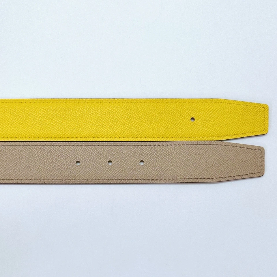 Cinturón Hecho a Mano 32mm Reversible Cuero Amarillo Talla 90 Envío Económico Gratis Foto 3 de 3