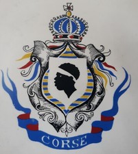 Salins France CORSICA Corse Coat of Arms Plate Oval 8.5" VGC+