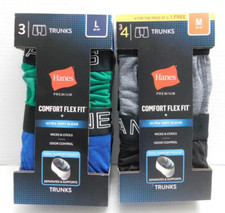 Hanes Premium Men's 3Pair Pack Trunks Total Support Pouch Size L Boxers