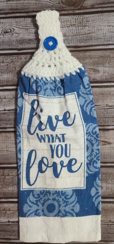 Kitchen Hand Towels, Crocheted Top You Pick Design(s), Handmade, Gifts - Picture 3 of 10