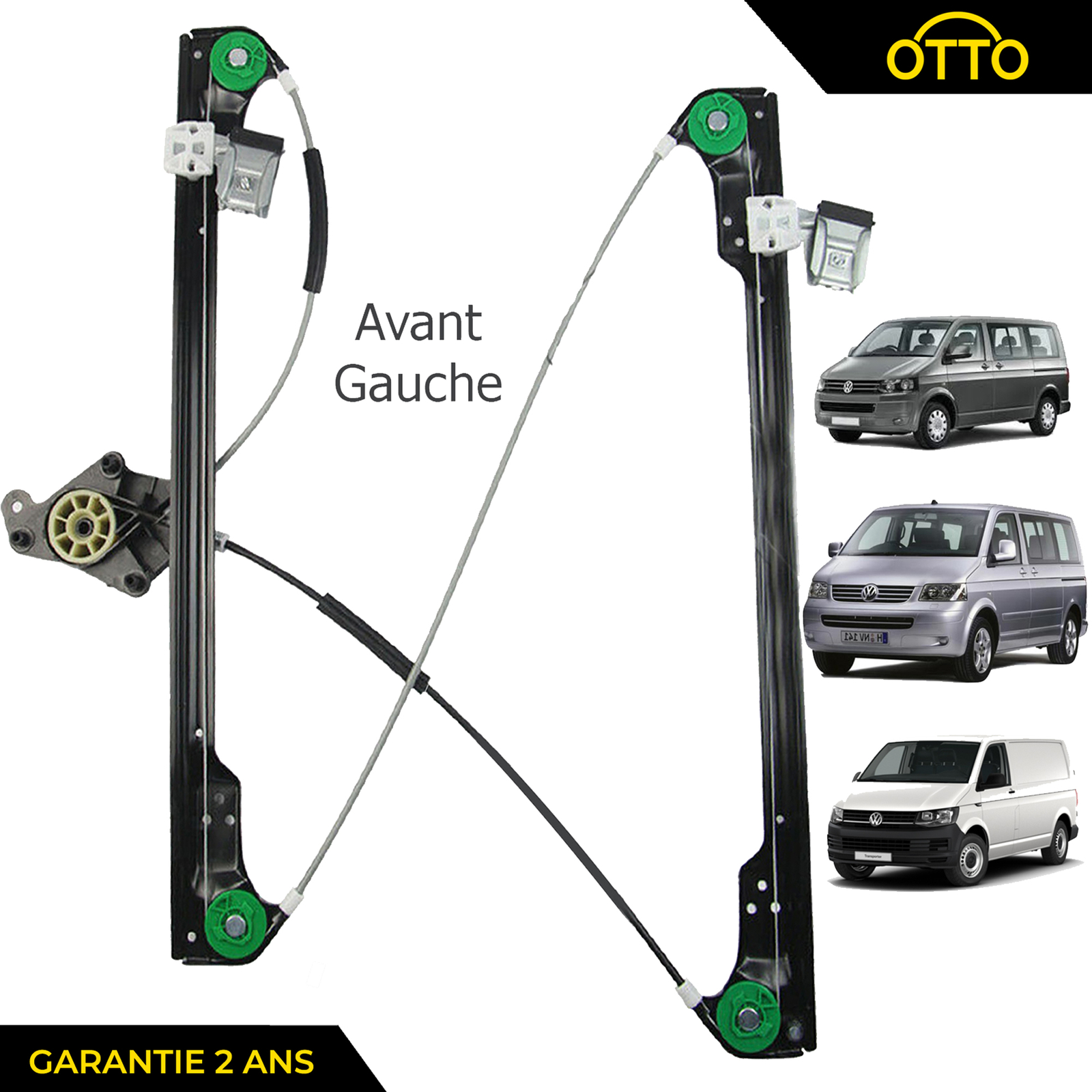 Lève-vitre avant gauche électrique pour mécanisme vitre conducteur Volkswagen Transporter T5