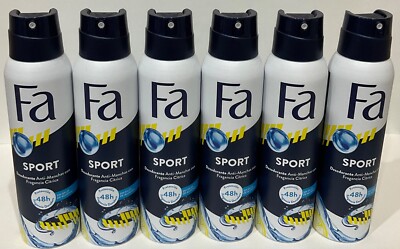 Fa SPORT Men deodorant SPRAY 150ml/5oz (6 Pack)
