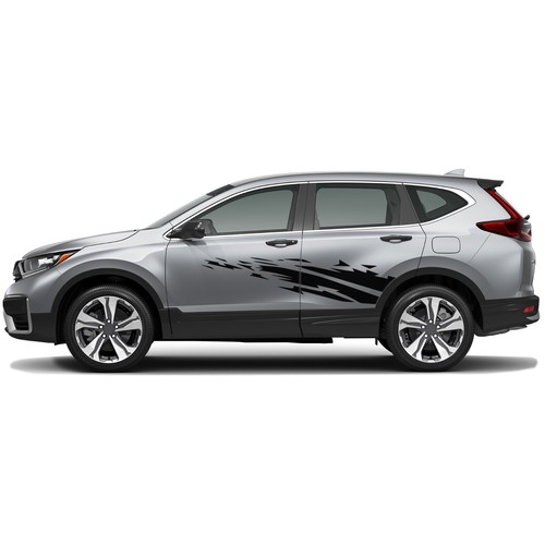 Side asymmetrically graphics stickers decal compatible with Honda CR-V - Foto 4 di 15