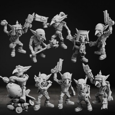 Set of 10 Orc Goblin Meat Squad DakkaDakka Store/Sci-fi/Table top Miniature