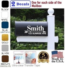 CUSTOM PERSONALIZED VINYL MAILBOX NUMBERS INITIAL DECAL, SET OF 2 Model 13