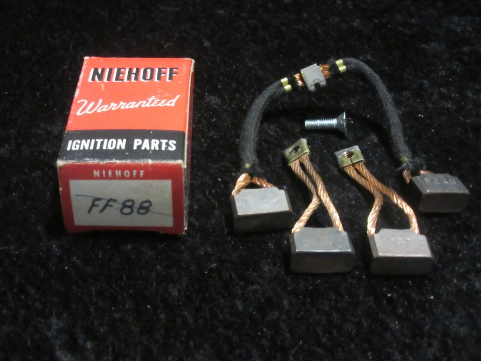 NOS 1960-1966 Ford Lincoln Mercury Niehoff Starter Brush Set In Original Box Foto 2 de 3
