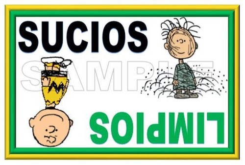 large Dishwasher Magnet Clean Dirty Spanish Espanol - 第 1/4 張圖片