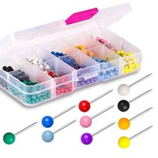 600 Pcs Colored Map Push Pins Round Head Marking Pins for Bulletin Cork Board