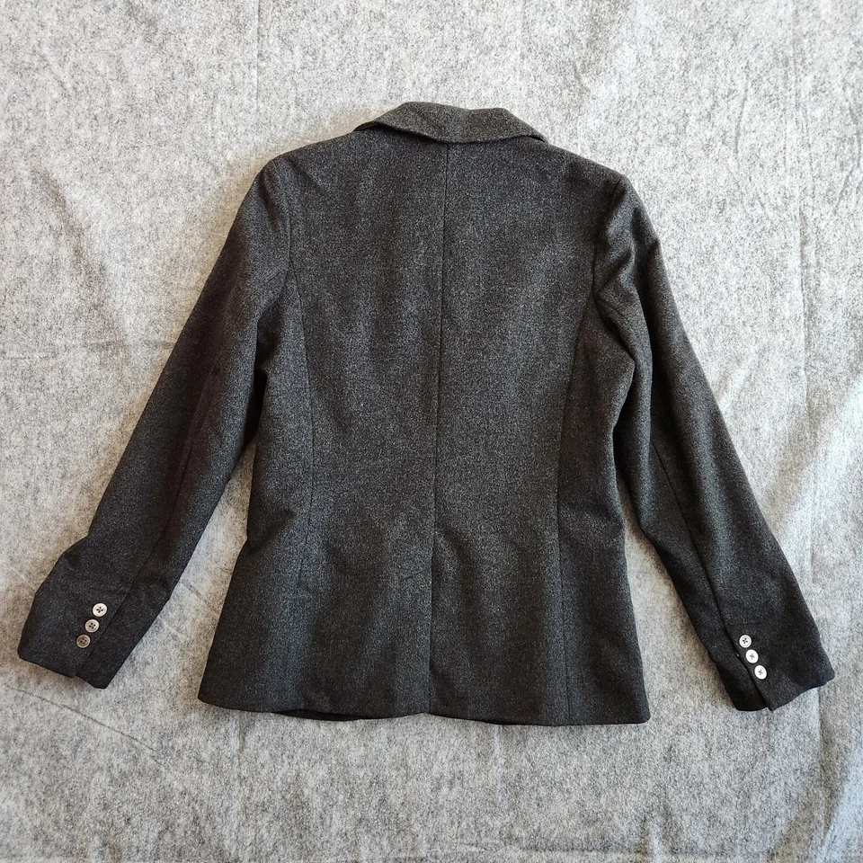 VTG Eddie Bauer Blazer Wool Angora Blend Women's M Dark Gray Career Office - Image 2 of 4