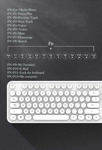 Juego de teclado y mouse inalámbricos Mofii Sweet 2,4 GHz, llave redonda, para PC/Laptop/Mac - Imagen 5 de 10