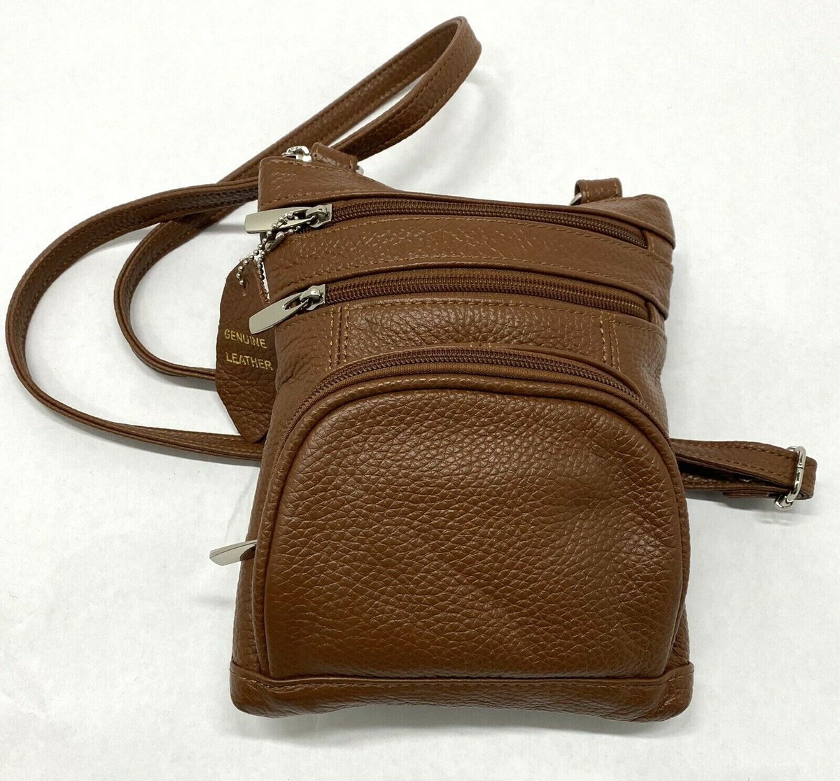 Leather Crossbody Bag in Dark Brown - Unbranded Amazon.com: Lady Conceal Concealed Carry Charlie Sling Bag  main image 4