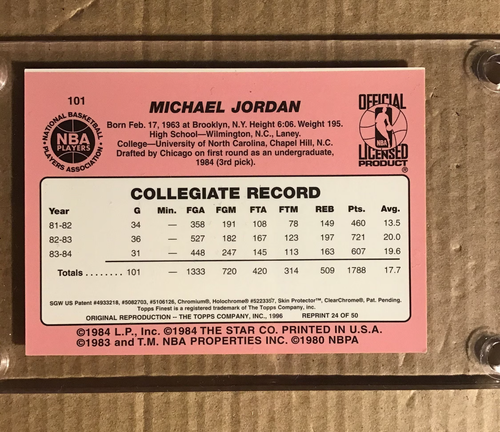 1996 MICHAEL JORDAN Topps STAR Rookie RC - Picture 4 of 4