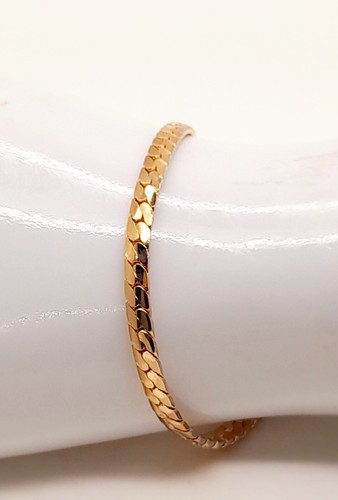 B001 Unisex 3.5mm Gold Plated Cuban Curb Chain fashion Bracelet 8.5" long #1 - Picture 9 of 9