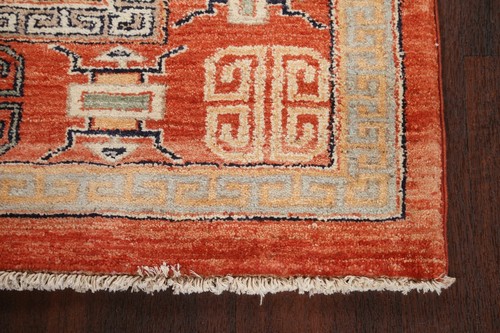 Black Friday Deal Orange Wool Hand-knotted Gabbeh Kashkoli Oriental Area Rug 5x7 - Picture 6 of 12