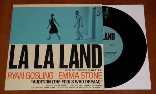 LA LA LAND OST JUSTIN HURWITZ *RARE* SIGNED LP BLUE VINYL & 7" SINGLE PROMO !! - Foto 8 di 8