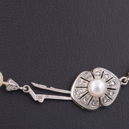 51 cm / 9,8-5,8 mm ø - Akoya Perlenkette Gold 585/14K Verschluss Wilh. Müller xx - Bild 8 von 8