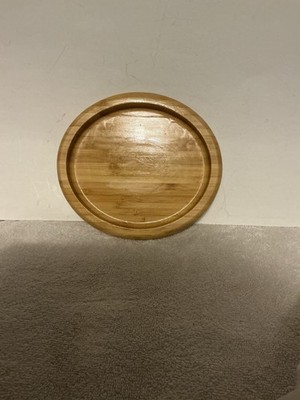 Avanchy Round Bamboo Brown Lazy Susan Serving Tray Or Planter 7.5  L