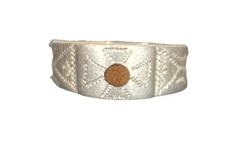 WWI WWII Trench Art Aluminum Copper Native American Design Band Ring Size 9