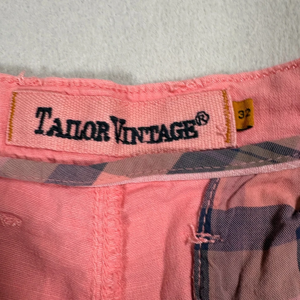 Pantalones Cortos Tailor Vintage Para Hombre 32 Rosa Mezcla de Lino Calce Ajustado Verano Informal Foto 2 de 4