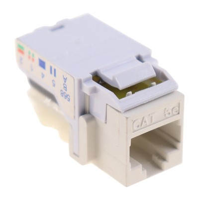 HELLERMANNTYTON RJ45FC5E-W CATEGORY-5E MODULE KEYSTONE JACK, WHITE