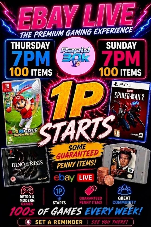 Modern & Retro Video Game Auction - 100 items Sunday 7PM - Penny Starts