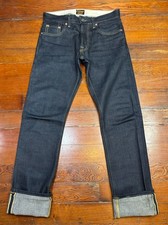 CIVILIANAIRE Selvedge Japanese Denim Jeans Dark Blue Size 28 Slim Made In USA
