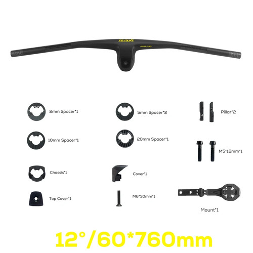 -9°-10° -12° -14° Full Carbon Fiber Integrated Cockpit MTB Handlebars with Stem - Picture 23 of 47