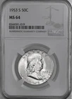 1953-S  50C FRANKLIN SILVER HALF DOLLAR  "SAN FRANCISCO"  NGC MS64 #8344591-019