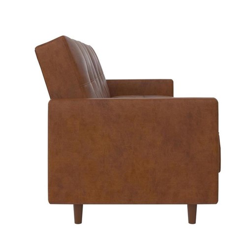 DHP Andora Coil Futon in Camel Faux Leather - Picture 5 of 12
