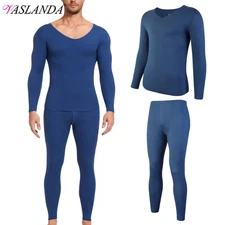 Long Johns Thermal Underwear for Men Sexy V Neck Base Layer Set Skiing Winter Wa