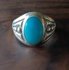 Mens Navajo Ring 925 Silver Turquoise Size 11.5 Vintage