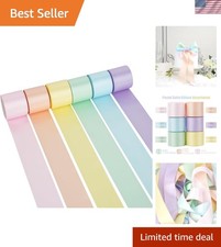 Pastel Ribbon Assortment - 1.5 Inch Double Face Rainbow Colored Satin Ribbon ...