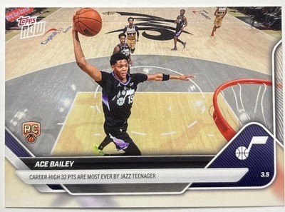 ACE BAILEY 2025-26 Topps Now NBA #194 32 Career High Pts RC Utah Jazz Basketball