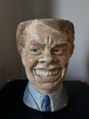 Jimmy Carter President Plaster Head Bust Vase Planter MEL TIESS Vintage 1970s