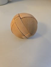 VTG Sphere Ball Shape Wood Wooden Dexterity Take-Apart Brain Teaser Puzzle