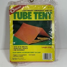 Vintage Coghlans Tube Tent 1986 2 Person Emergency Shelter Ground Sheet Tarp
