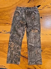 Realtree Camouflage Hunting Pants Jeans, Youth Size 12, Durable Outdoor