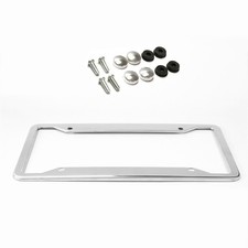 Chrome Stainless Steel License Plate Frame Tag Cover Screw Cap Univeral Size Us Chrome Stainless Steel License Plate Frame Tag Cover Screw Cap Univeral Size Us